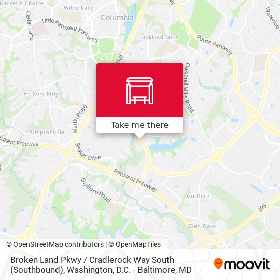 Broken Land Pkwy / Cradlerock Way South (Southbound) map