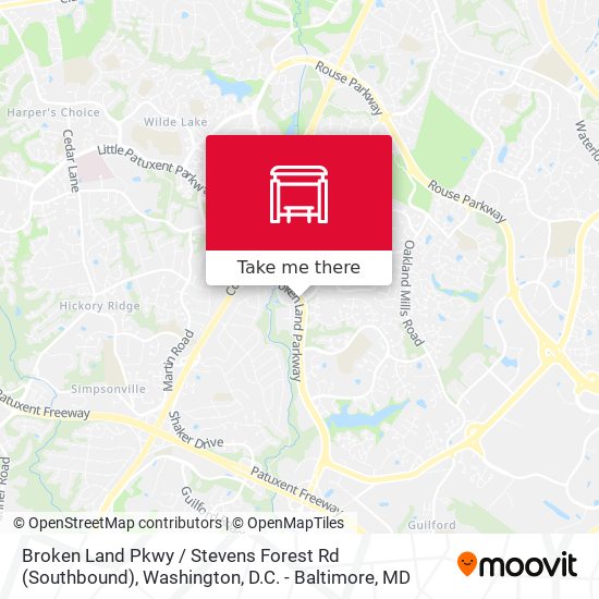 Broken Land Pkwy / Stevens Forest Rd (Southbound) map
