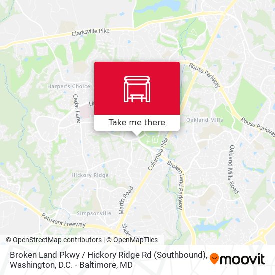 Broken Land Pkwy / Hickory Ridge Rd (Southbound) map