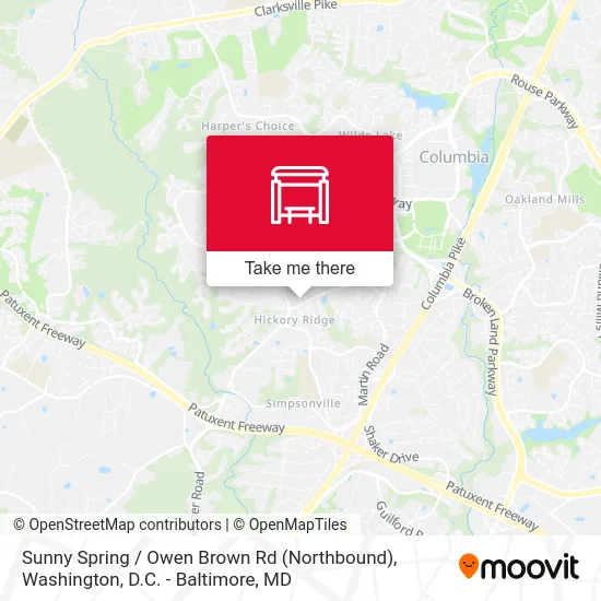 Sunny Spring / Owen Brown Rd (Northbound) map