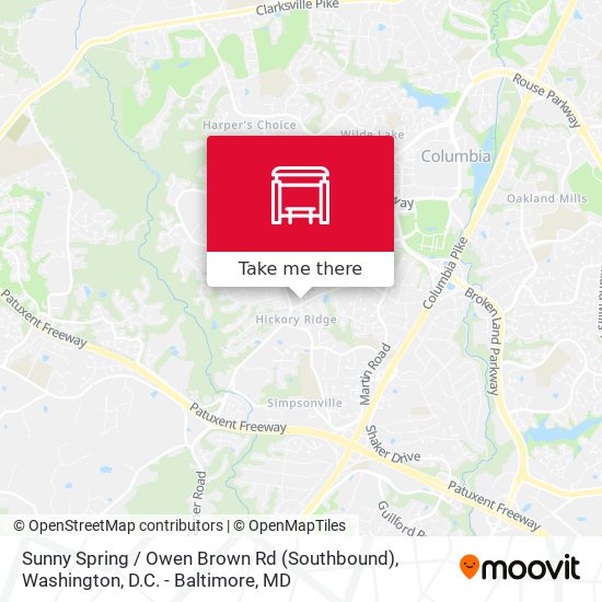 Sunny Spring / Owen Brown Rd (Southbound) map