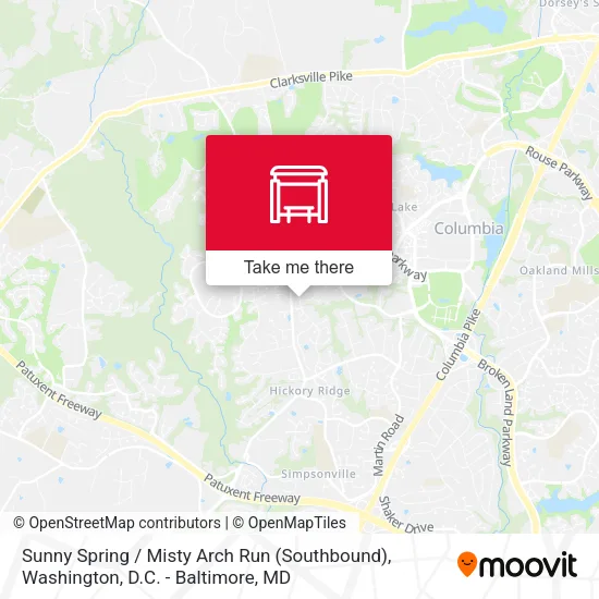 Sunny Spring / Misty Arch Run (Southbound) map