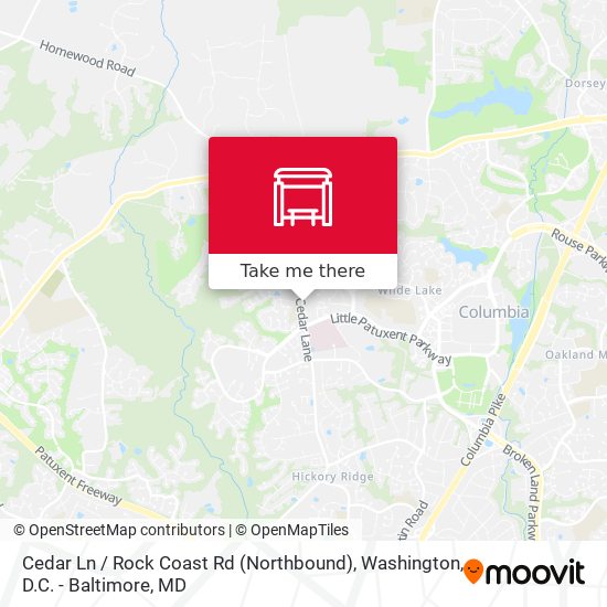 Cedar Ln / Rock Coast Rd (Northbound) map