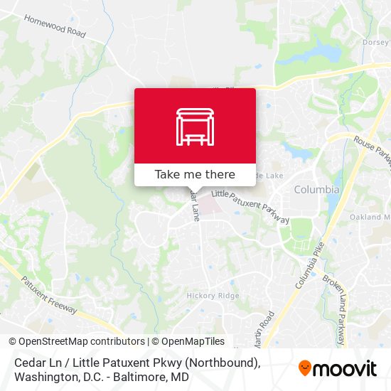 Cedar Ln / Little Patuxent Pkwy (Northbound) map