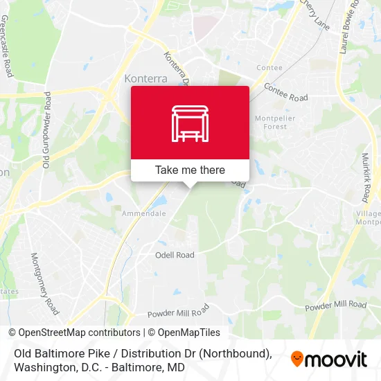 Old Baltimore Pike / Distribution Dr (Northbound) map