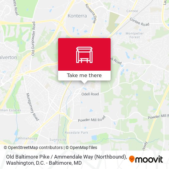 Old Baltimore Pike / Ammendale Way (Northbound) map