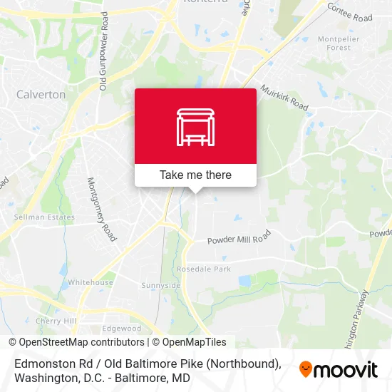 Edmonston Rd / Old Baltimore Pike (Northbound) map