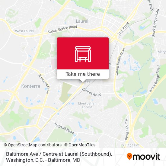 Mapa de Baltimore Ave / Centre at Laurel (Southbound)