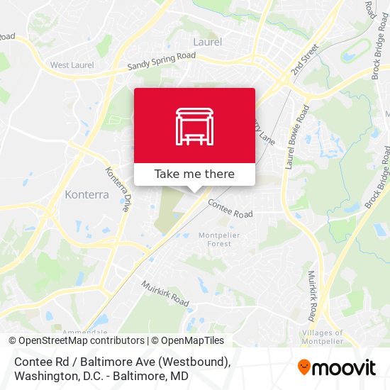 Mapa de Contee Rd / Baltimore Ave (Westbound)