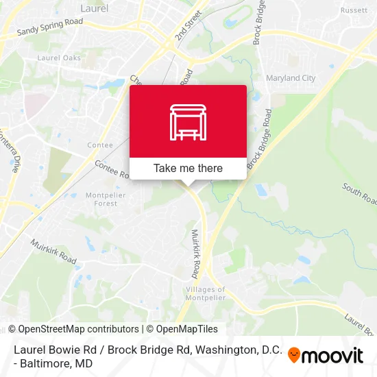 Laurel Bowie Rd / Brock Bridge Rd map