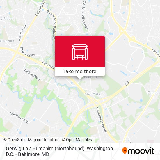Gerwig Ln / Humanim (Northbound) map