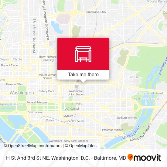 H St And 3rd St NE map
