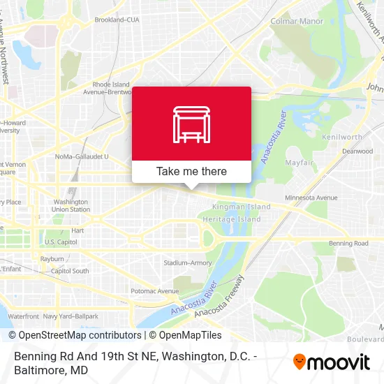 Benning Rd And 19th St NE map