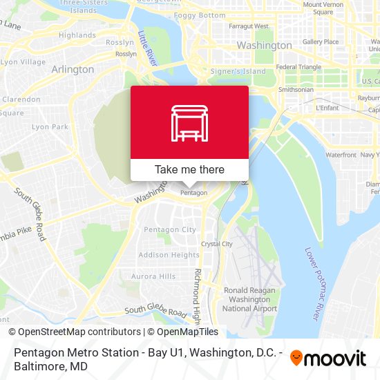 Mapa de Pentagon Metro Station - Bay U1