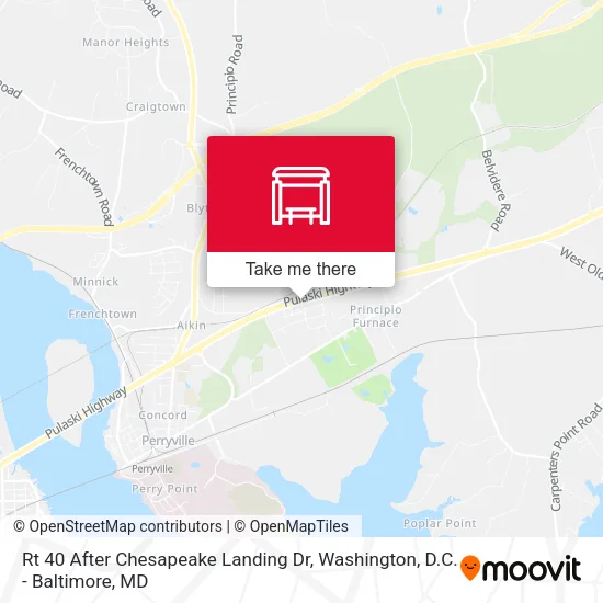 Rt 40  After Chesapeake Landing Dr map