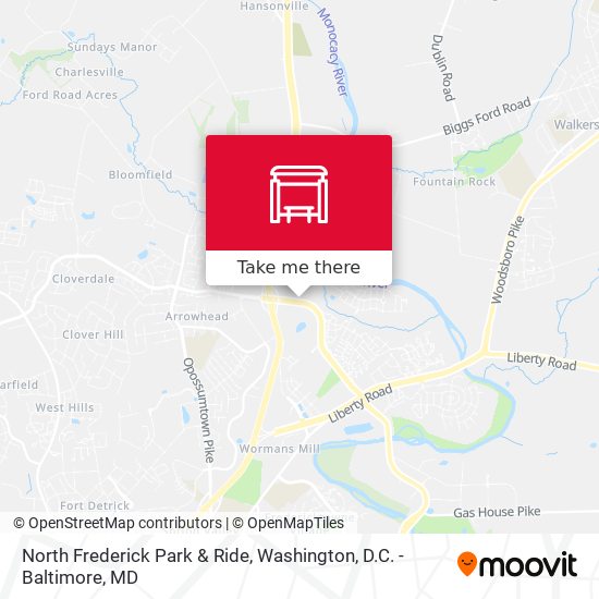 North Frederick Park & Ride map