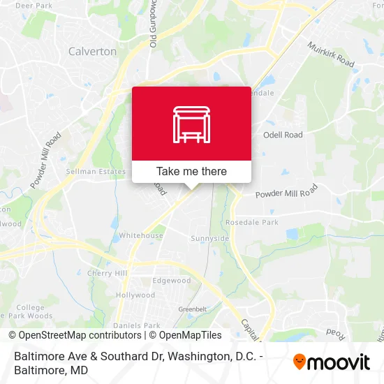 Baltimore Ave & Southard Dr map
