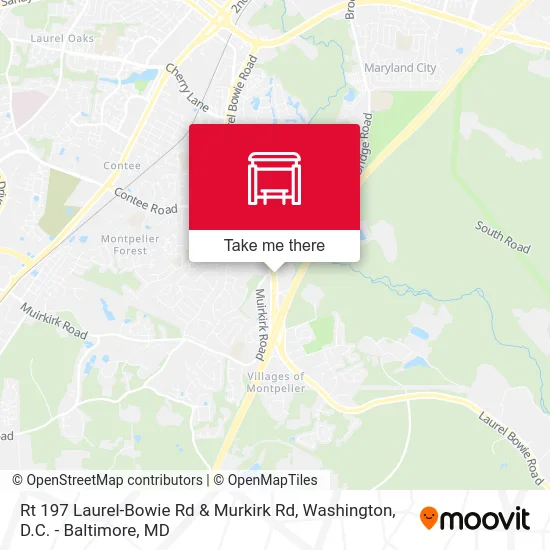 Rt 197 Laurel-Bowie Rd & Murkirk Rd map