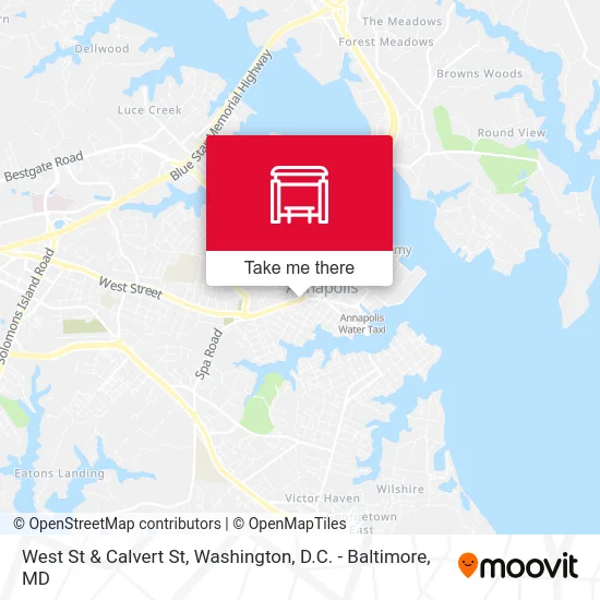 West St & Calvert St map