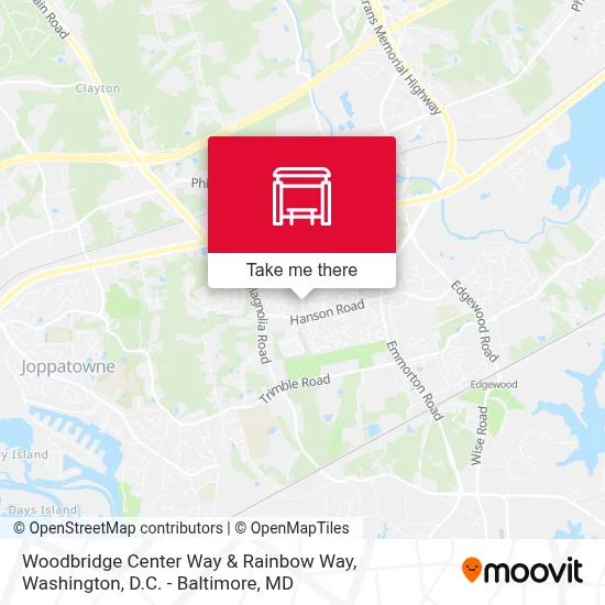 Woodbridge Center Way & Rainbow Way map