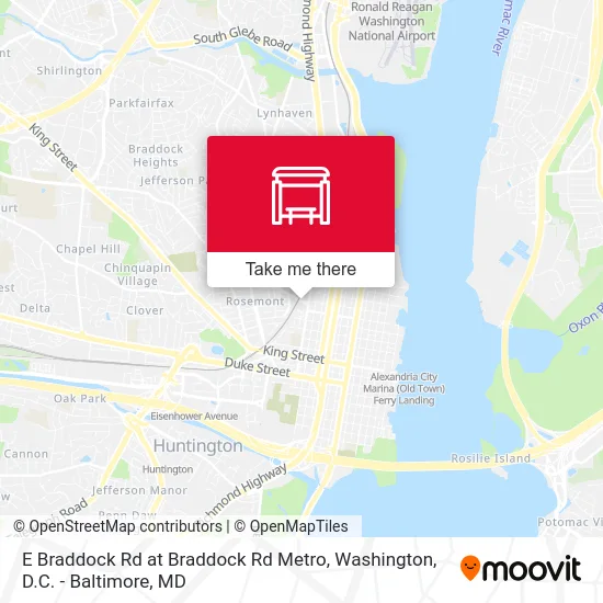 E Braddock Rd at Braddock Rd Metro map
