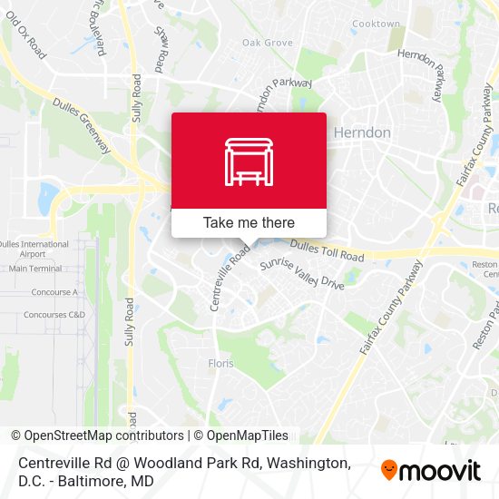 Centreville Rd @ Woodland Park Rd map