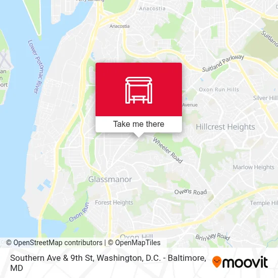 Southern Ave & 9th St map