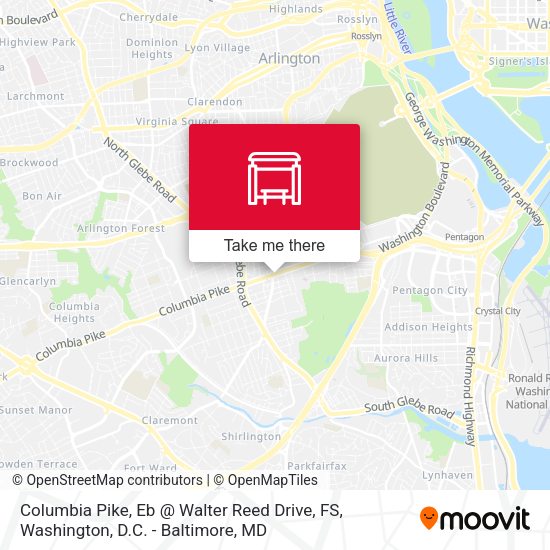 Columbia Pike, Eb @ Walter Reed Drive, FS map