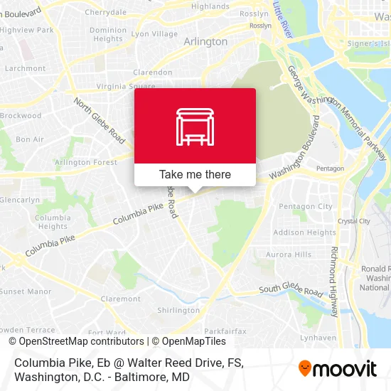 Columbia Pike, Eb @ Walter Reed Drive, FS map