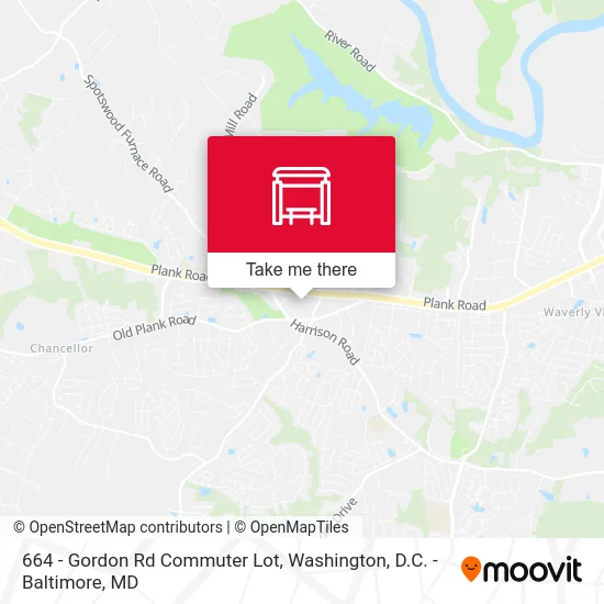 664 - Gordon Rd Commuter Lot map