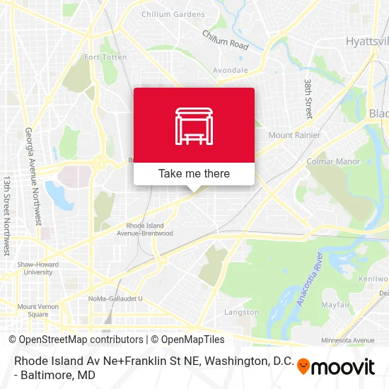 Rhode Island Av Ne+Franklin St NE map