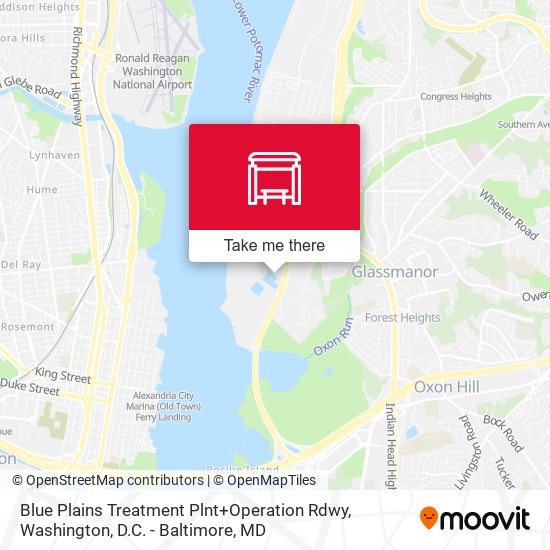 Blue Plains Treatment Plnt+Operation Rdwy map