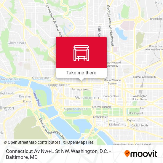 Connecticut Av Nw+L St NW map