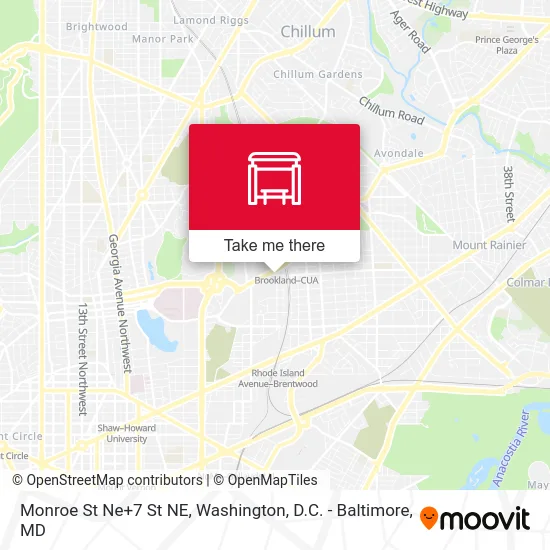Monroe St Ne+7 St NE map