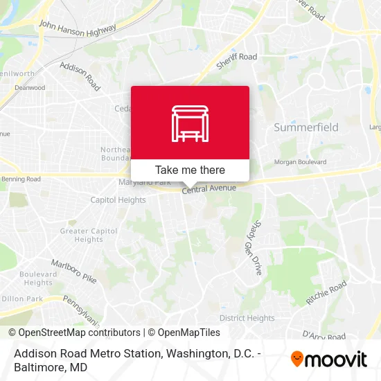 Mapa de Addison Road Metro Station
