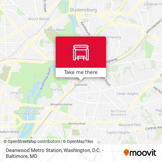 Deanwood Metro Station map