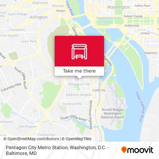 Mapa de Pentagon City Metro Station