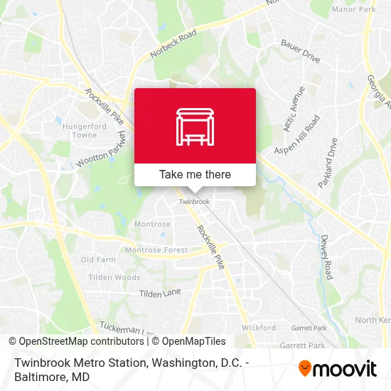 Twinbrook Metro Station map