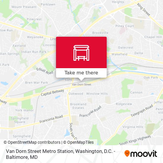 Van Dorn Street Metro Station map