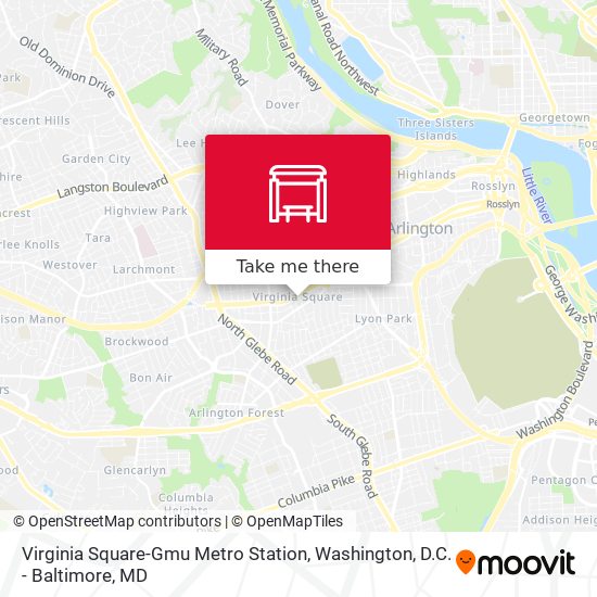 Mapa de Virginia Square-Gmu Metro Station