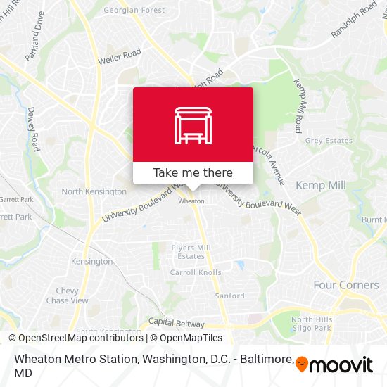 Wheaton Metro Station map