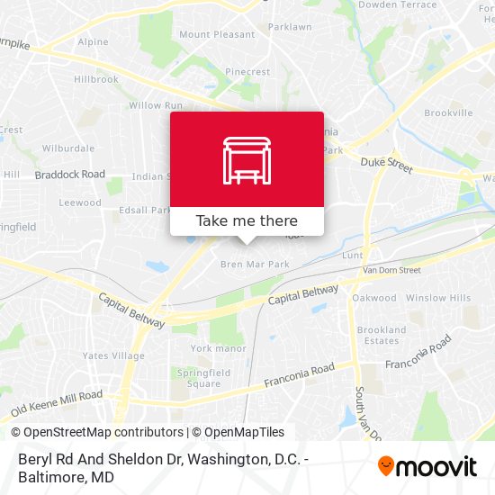 Beryl Rd And Sheldon Dr map