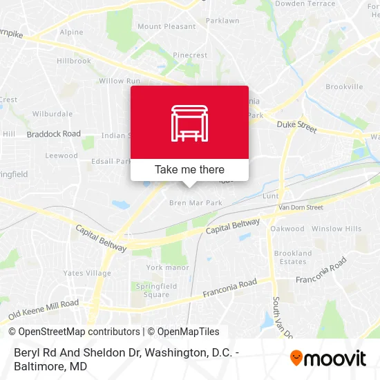 Beryl Rd And Sheldon Dr map