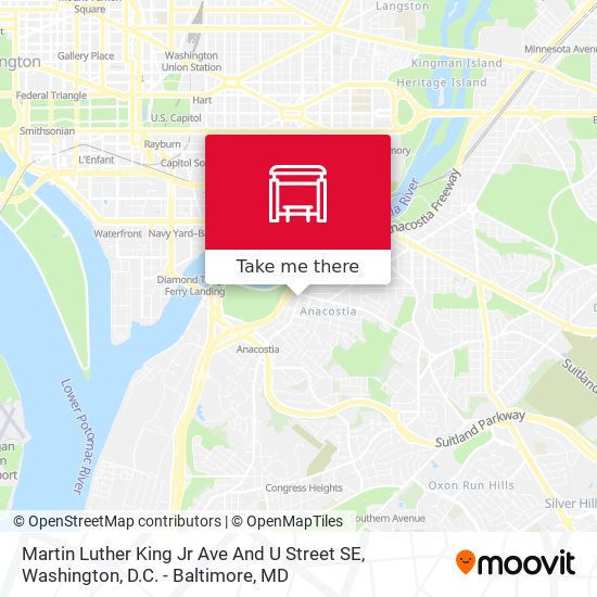 Mapa de Martin Luther King Jr Ave And U Street SE