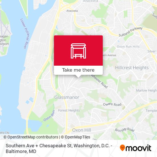 Southern Ave + Chesapeake St map