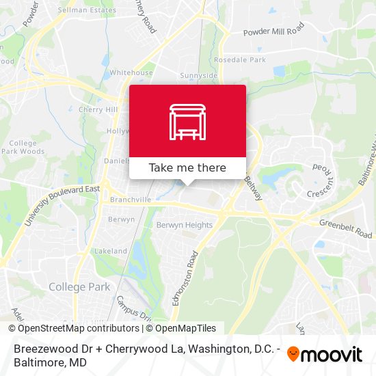 Breezewood Dr + Cherrywood La map