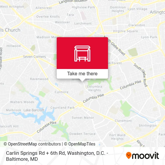 Carlin Springs Rd + 6th Rd map