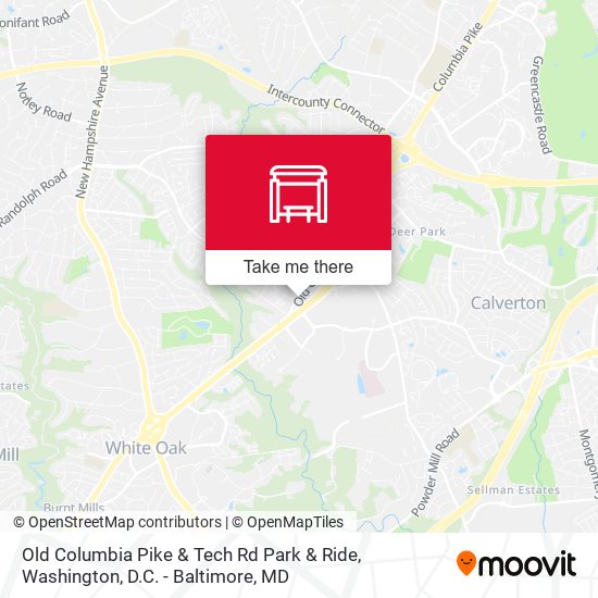 Old Columbia Pike & Tech Rd Park & Ride map