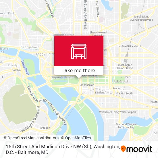 15th Street And Madison Drive NW (Sb) map