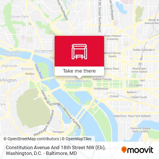 Constitution Avenue And 18th Street NW (Eb) map